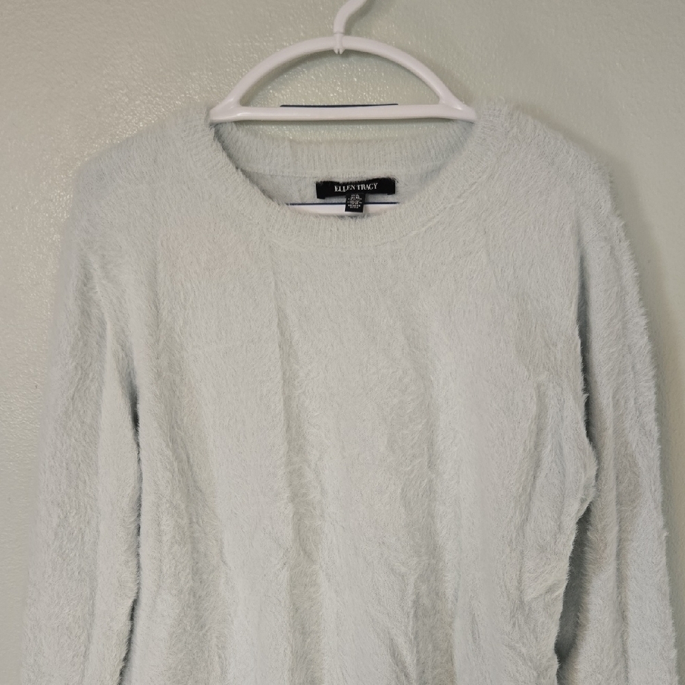 Ellen Tracy | Light Blue Soft Fuzzy Sweater Size XL